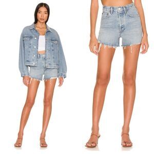 AGOLDE DEE Denim Shorts in Light Wash